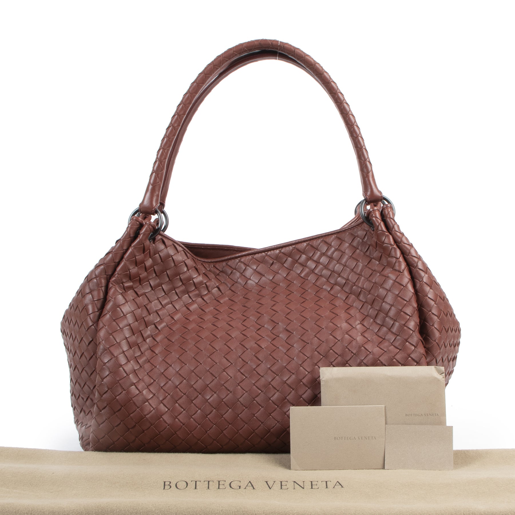 Bottega Veneta Rust Intrecciato Leather Shopper for sale online at Labellov secondhand luxury