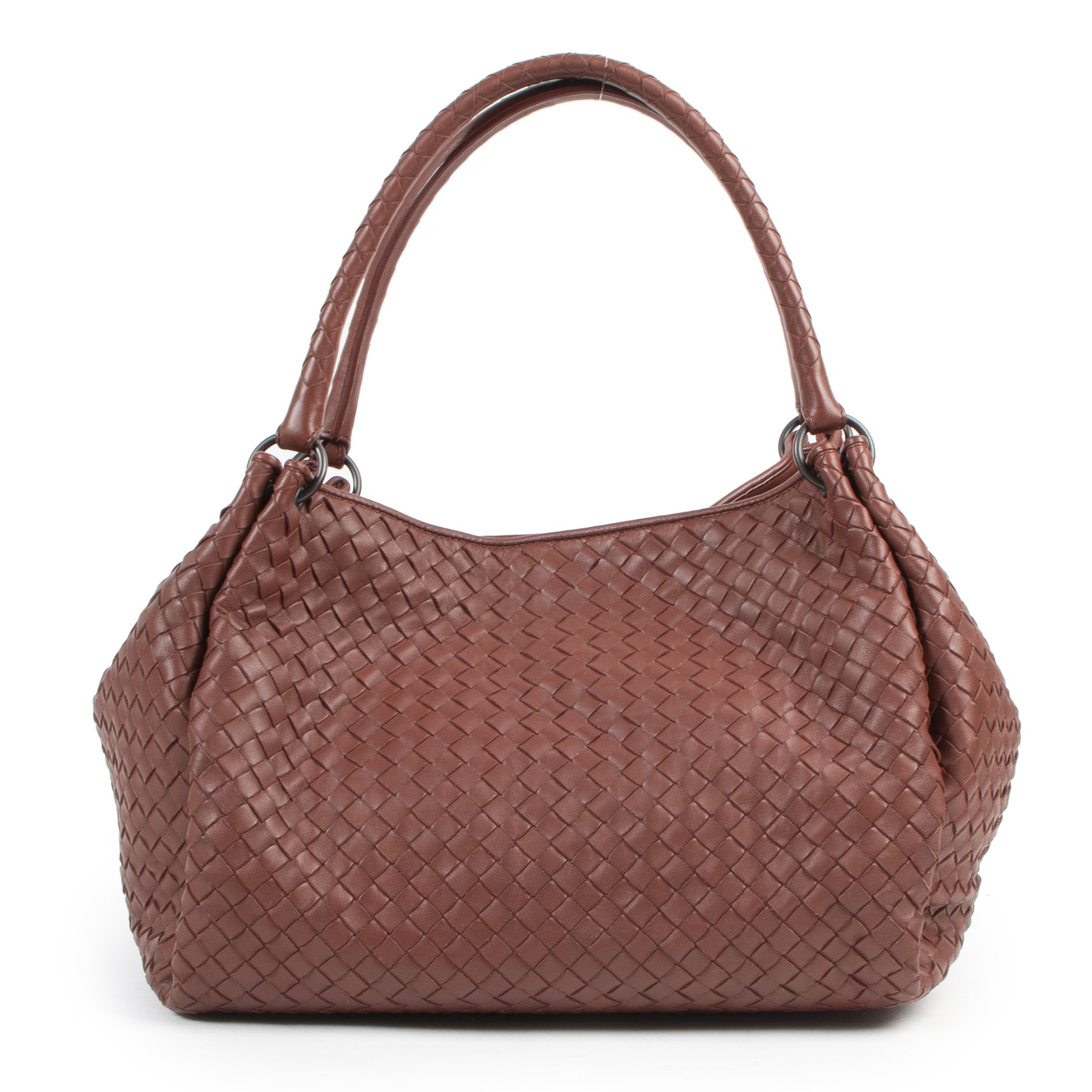 Bottega Veneta Rust Intrecciato Leather Shopper aan de beste prijs bij Labellov tweedehands luxe in Antwerpen