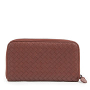 acheter en ligne seconde main Bottega Veneta Bordeaux Zip-Around Wallet .