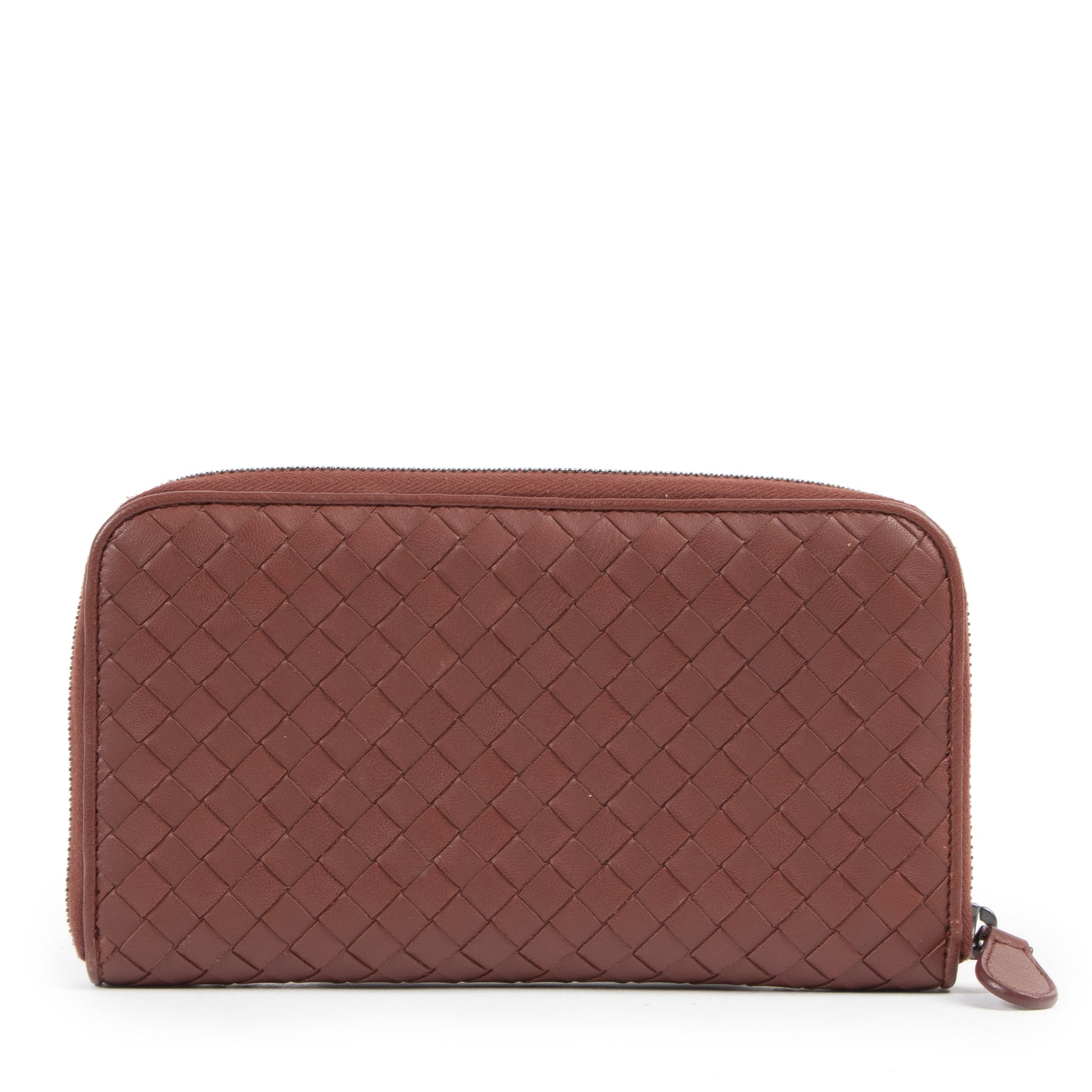 acheter en ligne seconde main Bottega Veneta Bordeaux Zip-Around Wallet .