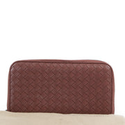 koop online tegen de beste prijs Bottega Veneta Bordeaux Zip-Around Wallet