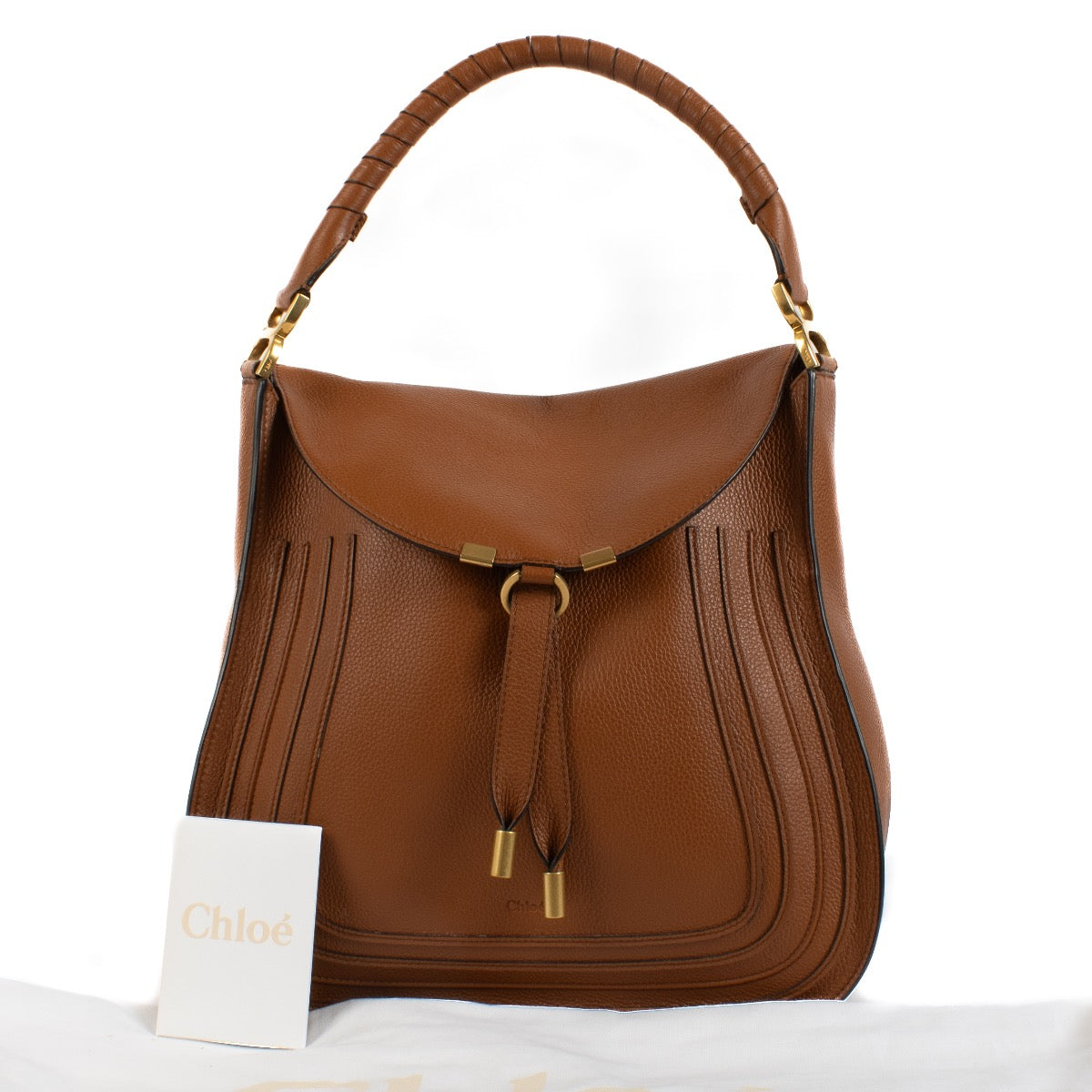 Shop 100% authentic Chloé Brown Leather Marcie Hobo Bag at Labellov.com.
