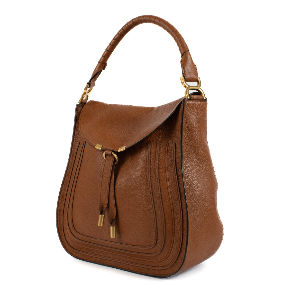 Shop 100% authentic Chloé Brown Leather Marcie Hobo Bag at Labellov.com.