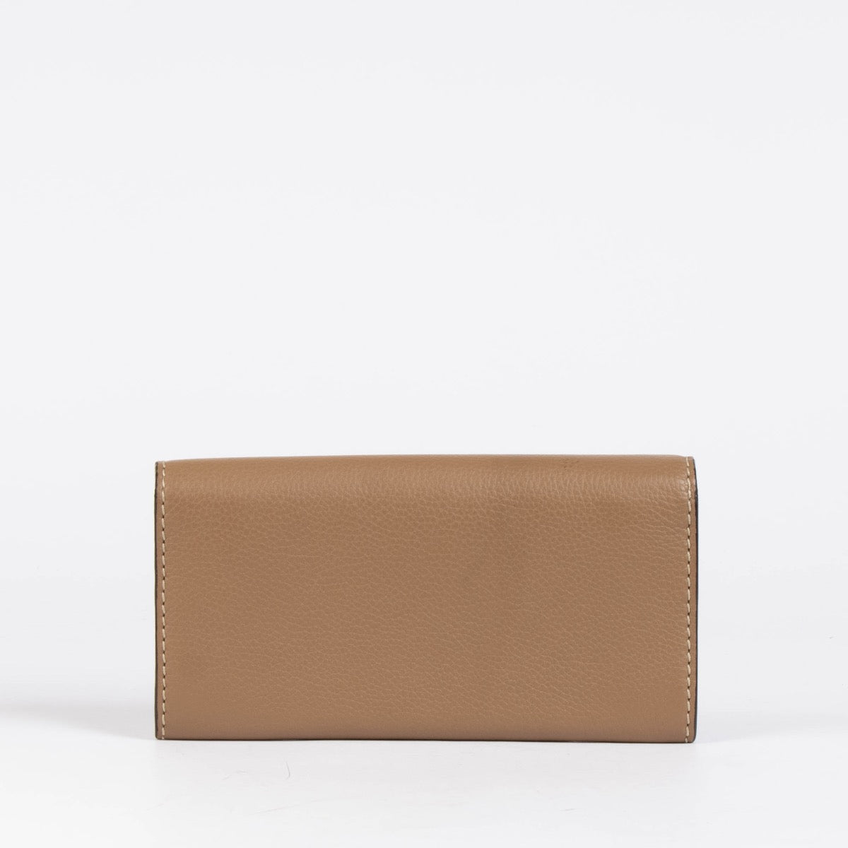 Authentic pre-loved Chloé Dark Beige Leather Marcie Flap Wallet on Labellov.com