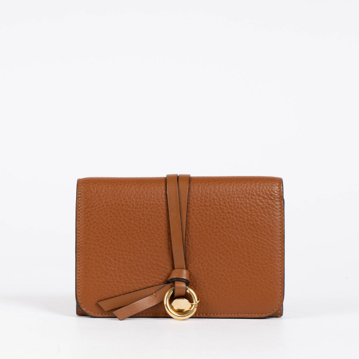 Authentic pre-loved Chloé Camel Leather Alphabet Compact Wallet on Labellov.com