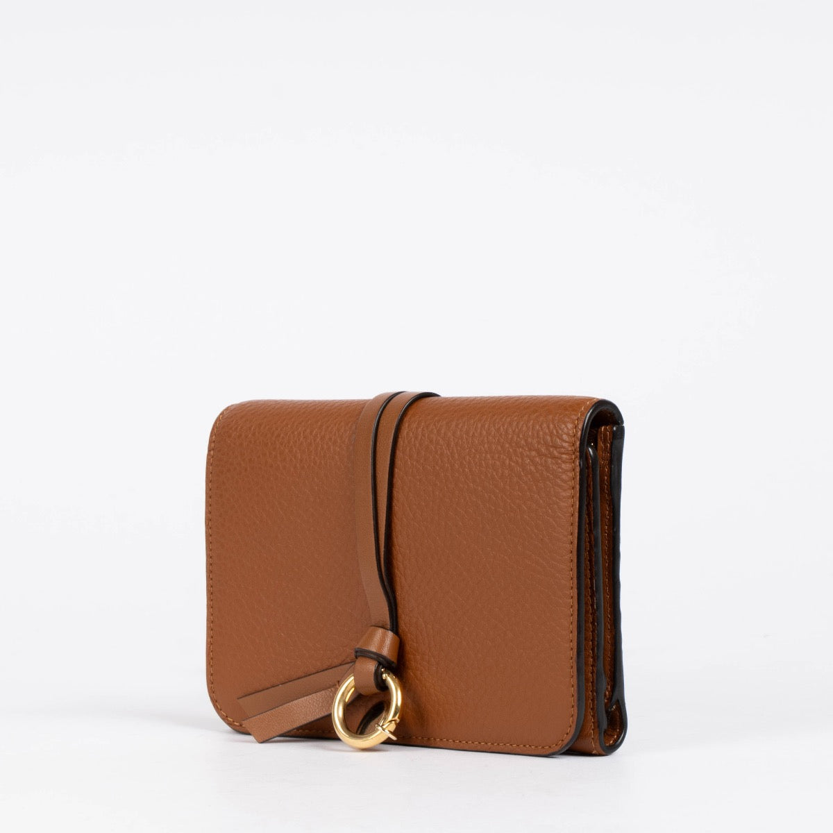 Authentic pre-loved Chloé Camel Leather Alphabet Compact Wallet on Labellov.com