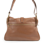 Authentieke Tweedehands Delvaux Chestnut Brown Givry Shoulder Bag juiste prijs veilig online shoppen luxe merken webshop winkelen Antwerpen België mode fashion