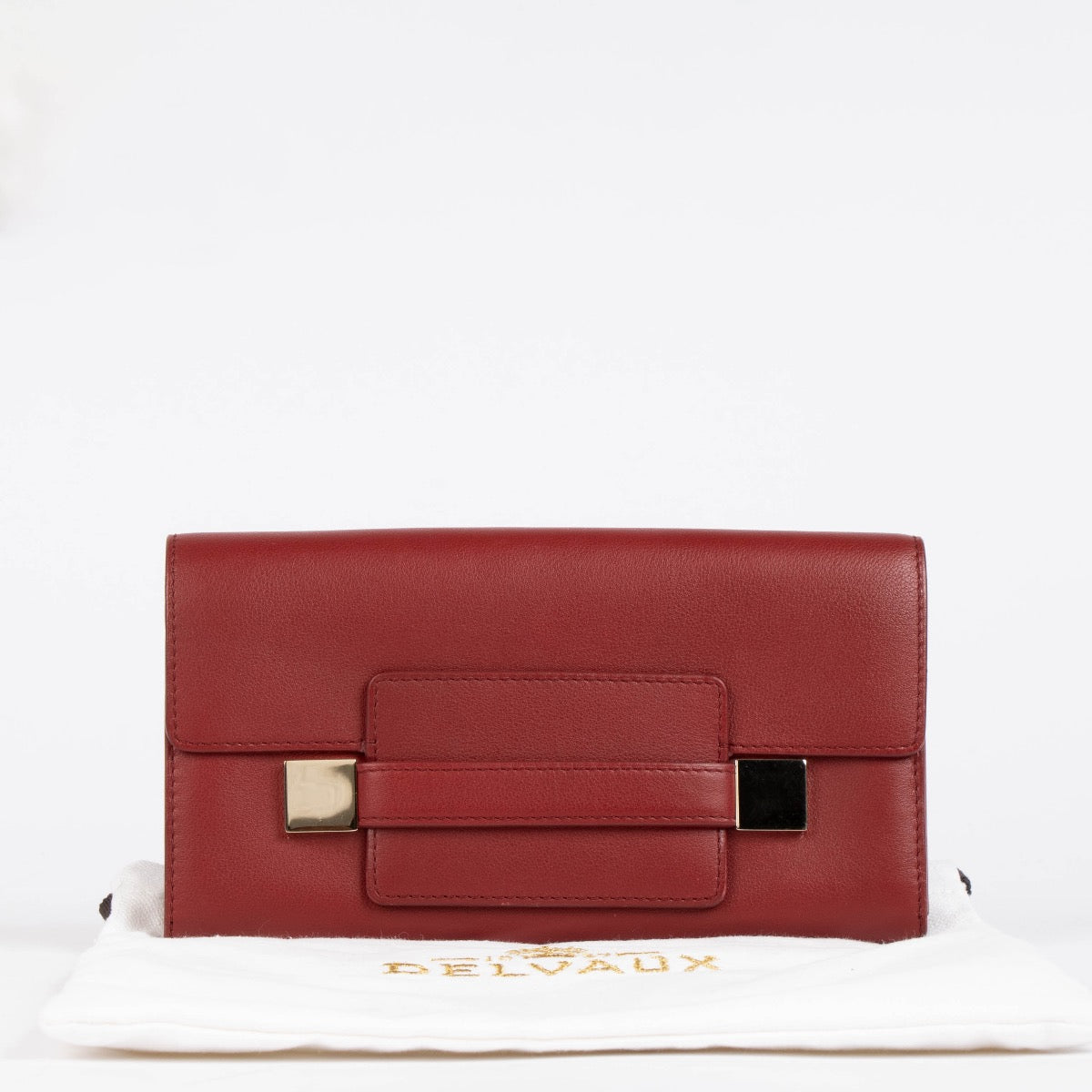 Authentic pre-loved Delvaux Red Leather Madame Long Wallet on Labellov.com