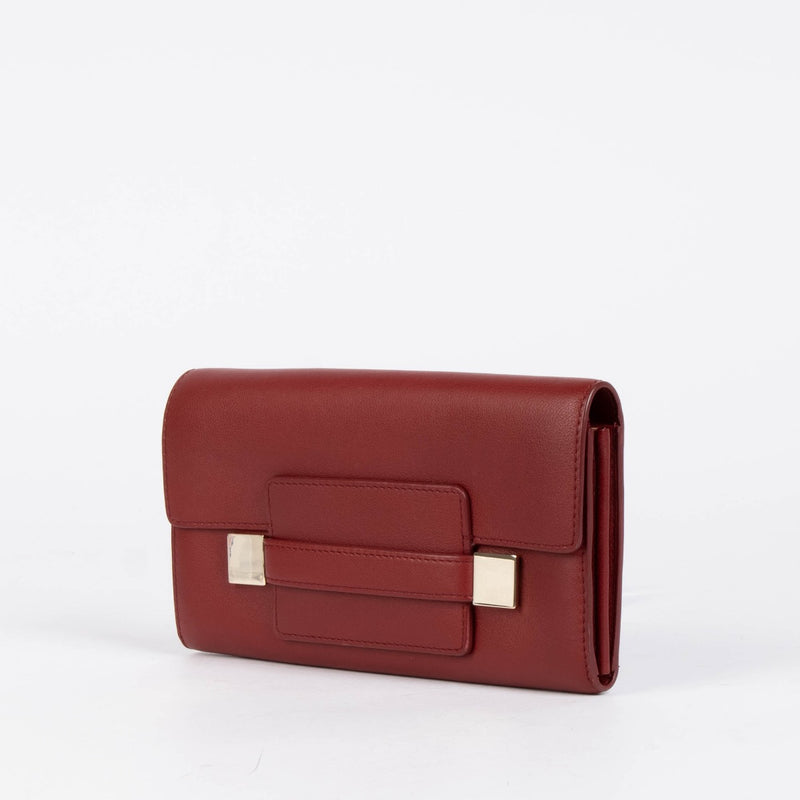 Authentic pre-loved Delvaux Red Leather Madame Long Wallet on Labellov.com