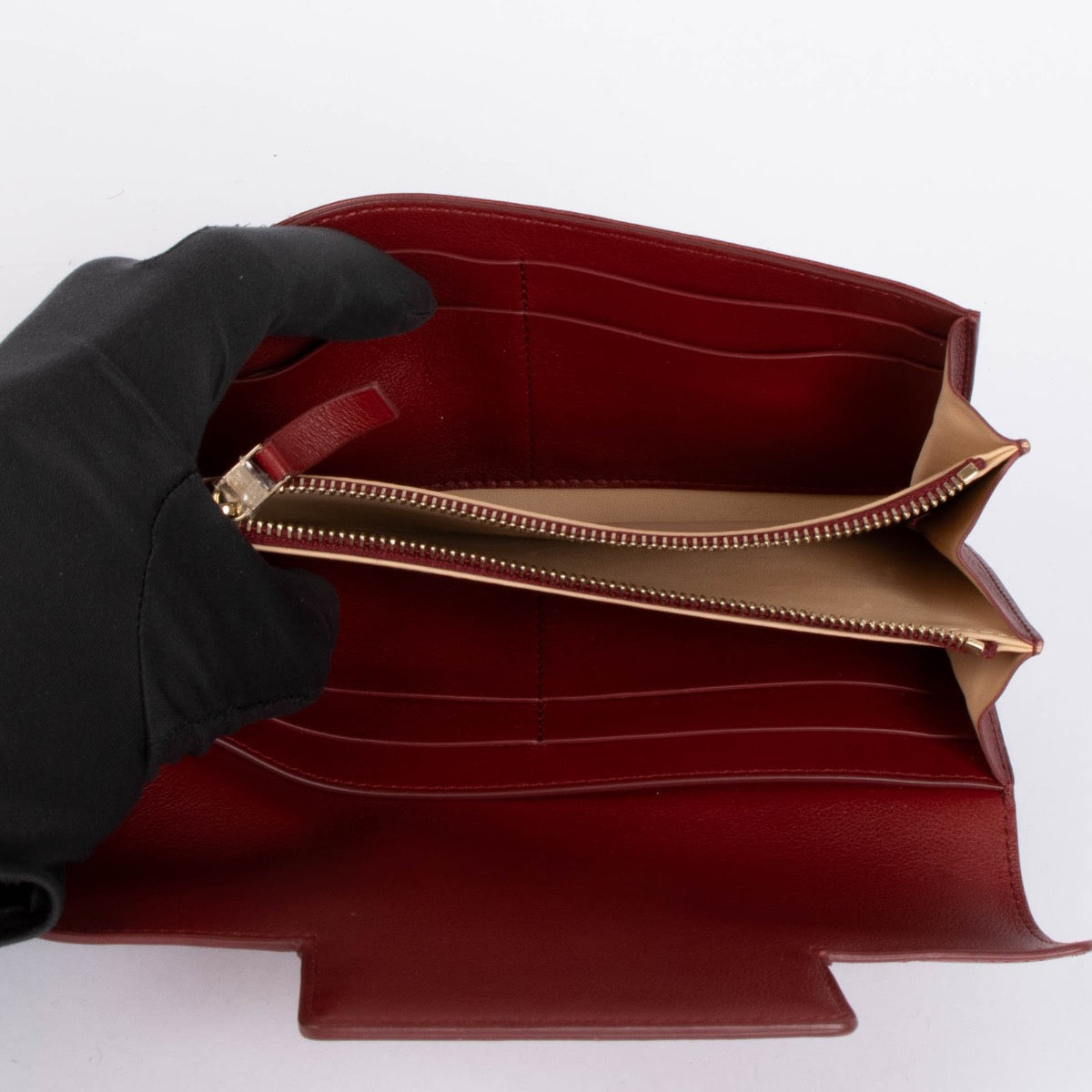 Authentic pre-loved Delvaux Red Leather Madame Long Wallet on Labellov.com