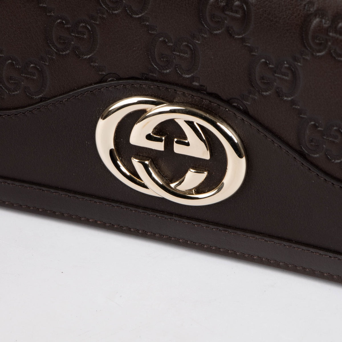 Authentic pre-loved Gucci Brown Leather GG Guccissima Long Wallet on Labellov.com