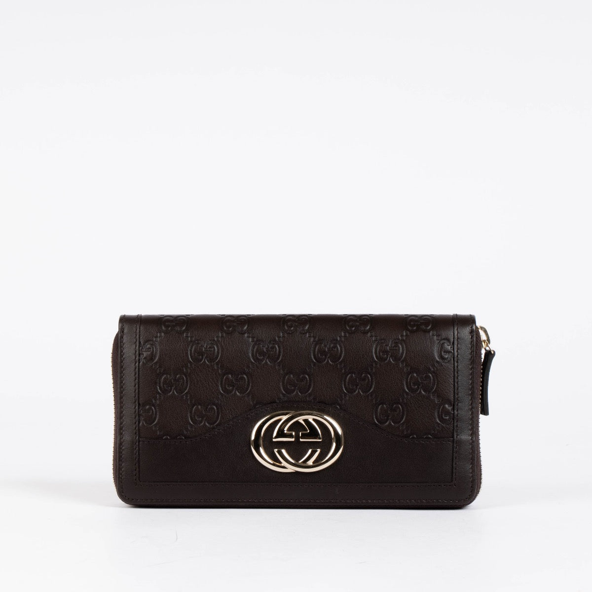 Authentic pre-loved Gucci Brown Leather GG Guccissima Long Wallet on Labellov.com
