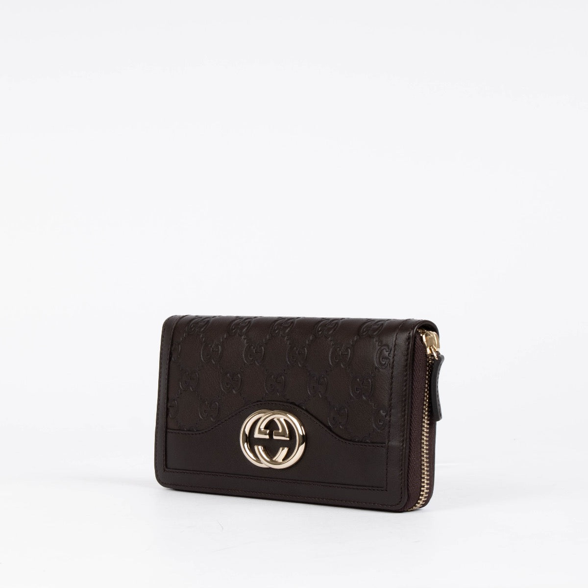 Authentic pre-loved Gucci Brown Leather GG Guccissima Long Wallet on Labellov.com