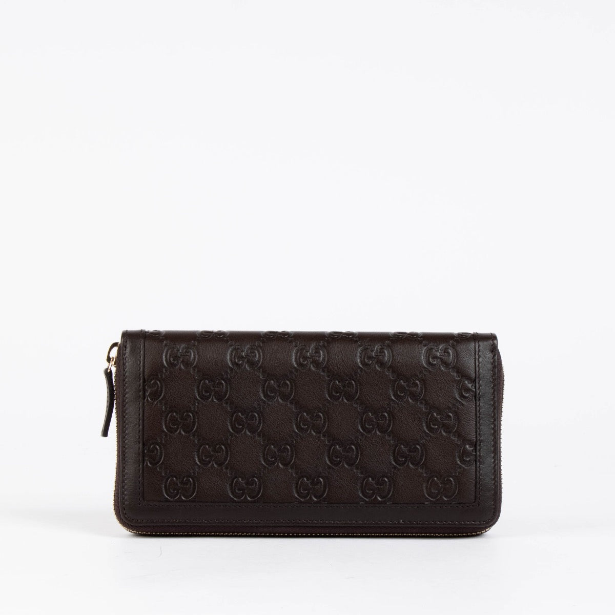Authentic pre-loved Gucci Brown Leather GG Guccissima Long Wallet on Labellov.com