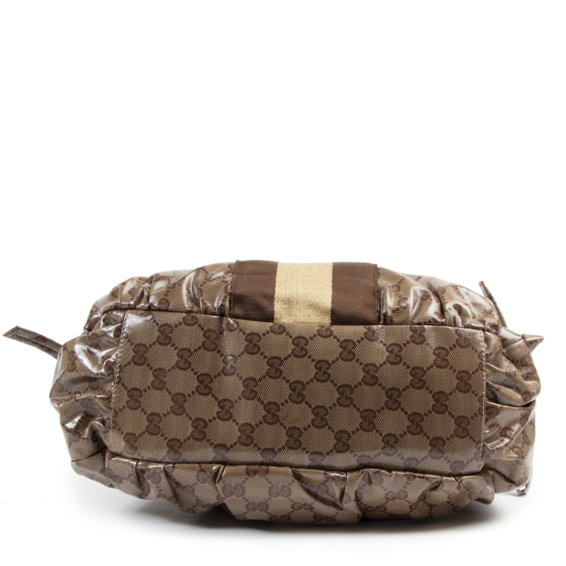 Authentic secondhand Gucci Monogram Crystal Web Stripe Shoulder Bag designer bags fashion luxury vintage webshop safe secure online shopping