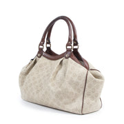 Authentieke Tweedehands Gucci Beige GG Monogram Canvas Shoulder Bag juiste prijs veilig online shoppen luxe merken webshop Antwerpen België mode fashion