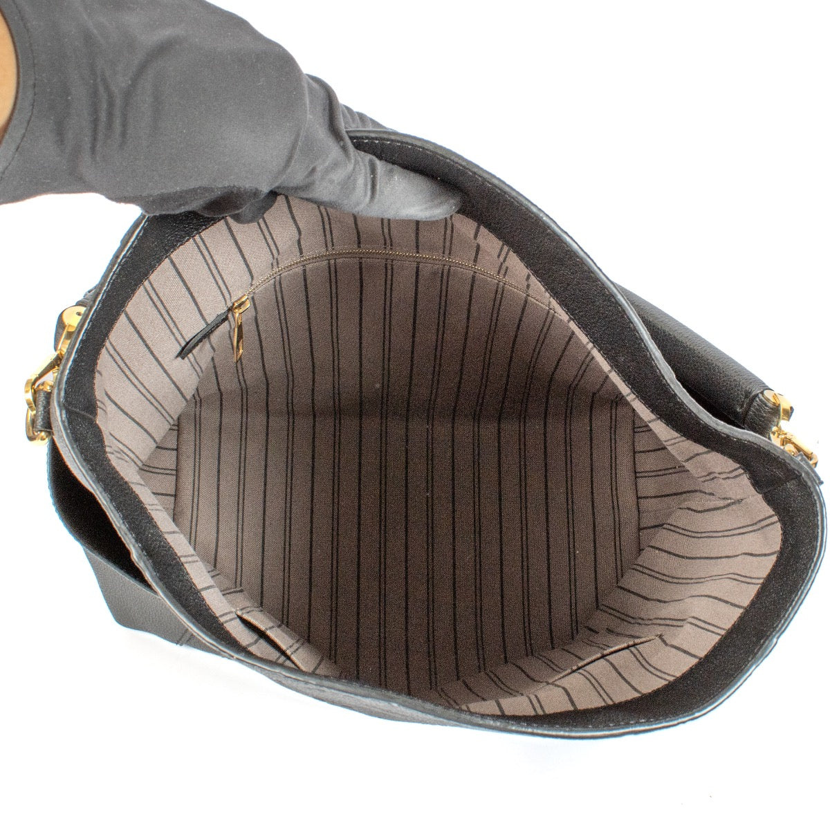 shop 100% authentic second hand Louis Vuitton Black Monogram Empreinte Bagatelle Bag on Labellov.com