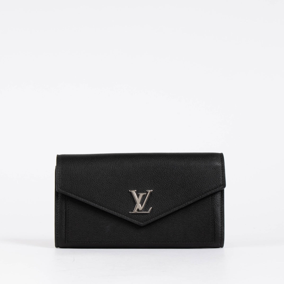 Authentic pre-loved Louis Vuitton Black Leather My Lock Long Wallet on Labellov.com