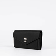 Authentic pre-loved Louis Vuitton Black Leather My Lock Long Wallet on Labellov.com