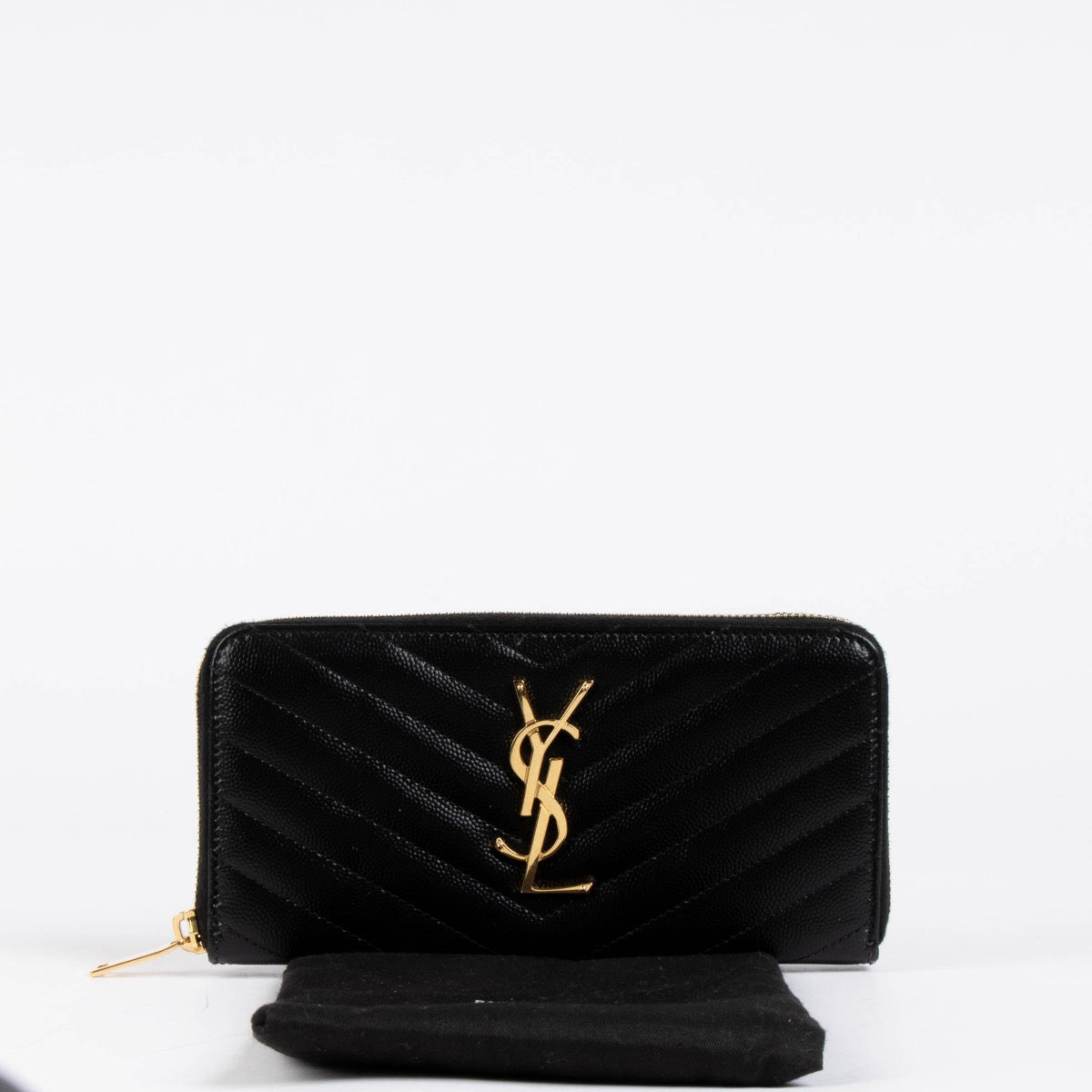Authentic pre-loved Saint Laurent Black Leather Cassandre Long Wallet on Labellov.com
