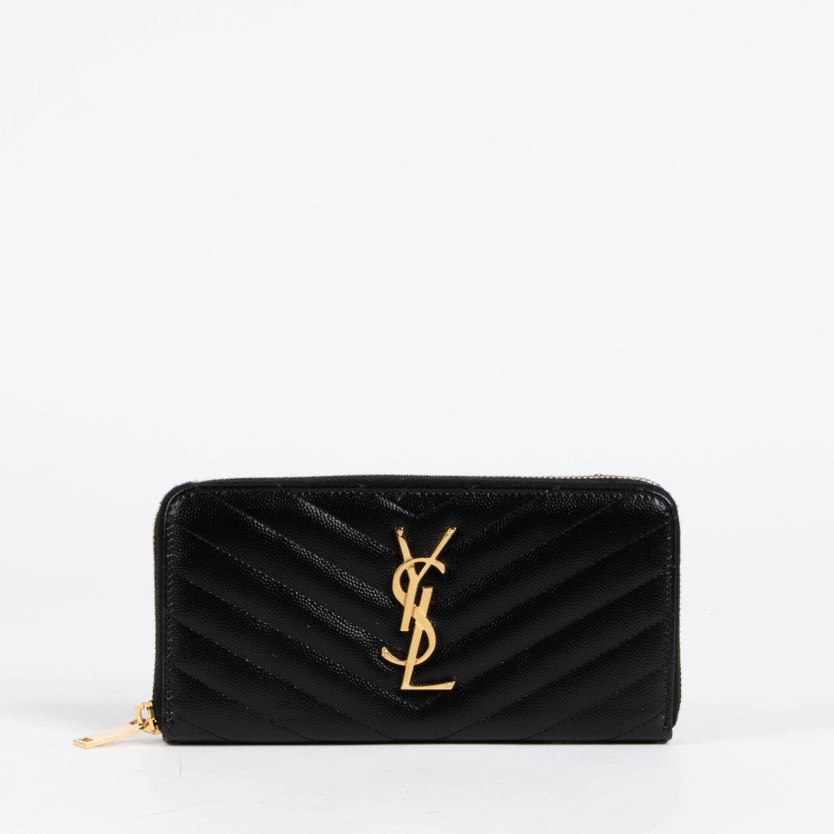 Authentic pre-loved Saint Laurent Black Leather Cassandre Long Wallet on Labellov.com