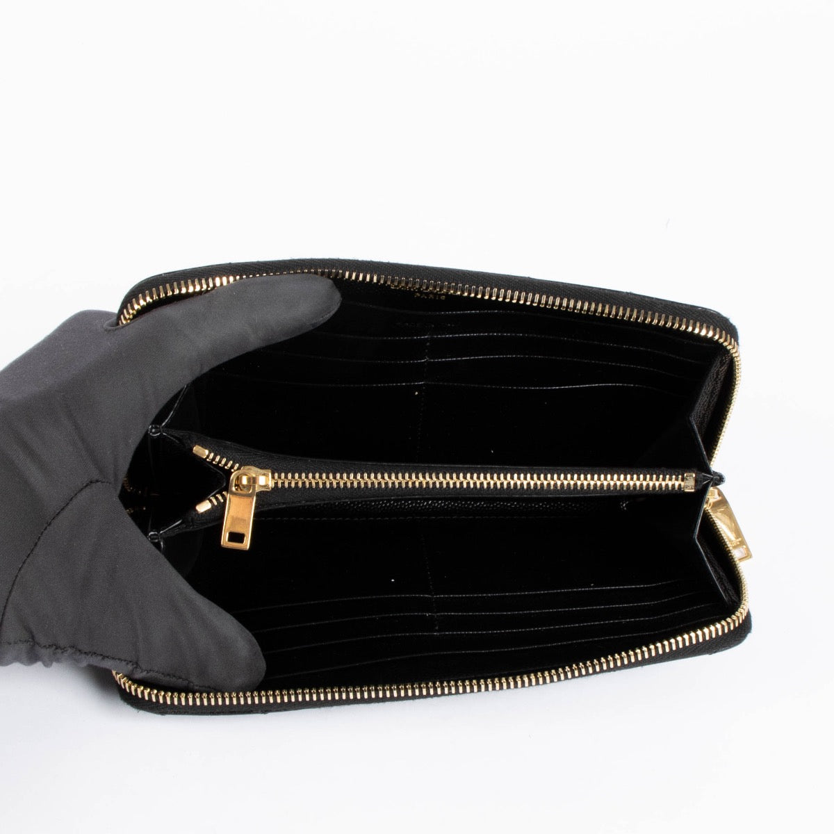 Authentic pre-loved Saint Laurent Black Leather Cassandre Long Wallet on Labellov.com