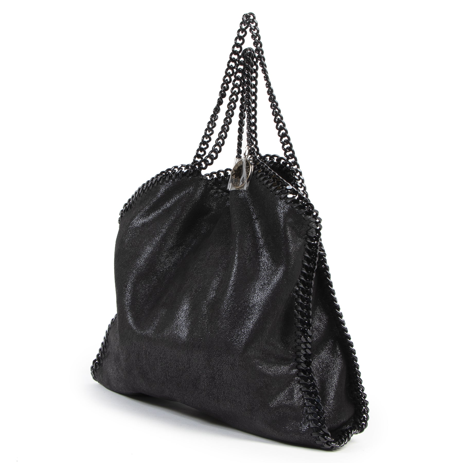 Authentieke Tweedehands Stella McCartney Black Falabella Tote Bag juiste prijs veilig online shoppen luxe merken webshop winkelen Antwerpen België mode fashion