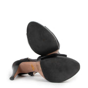 Prada Black Vitello Shine Strappy Sandals