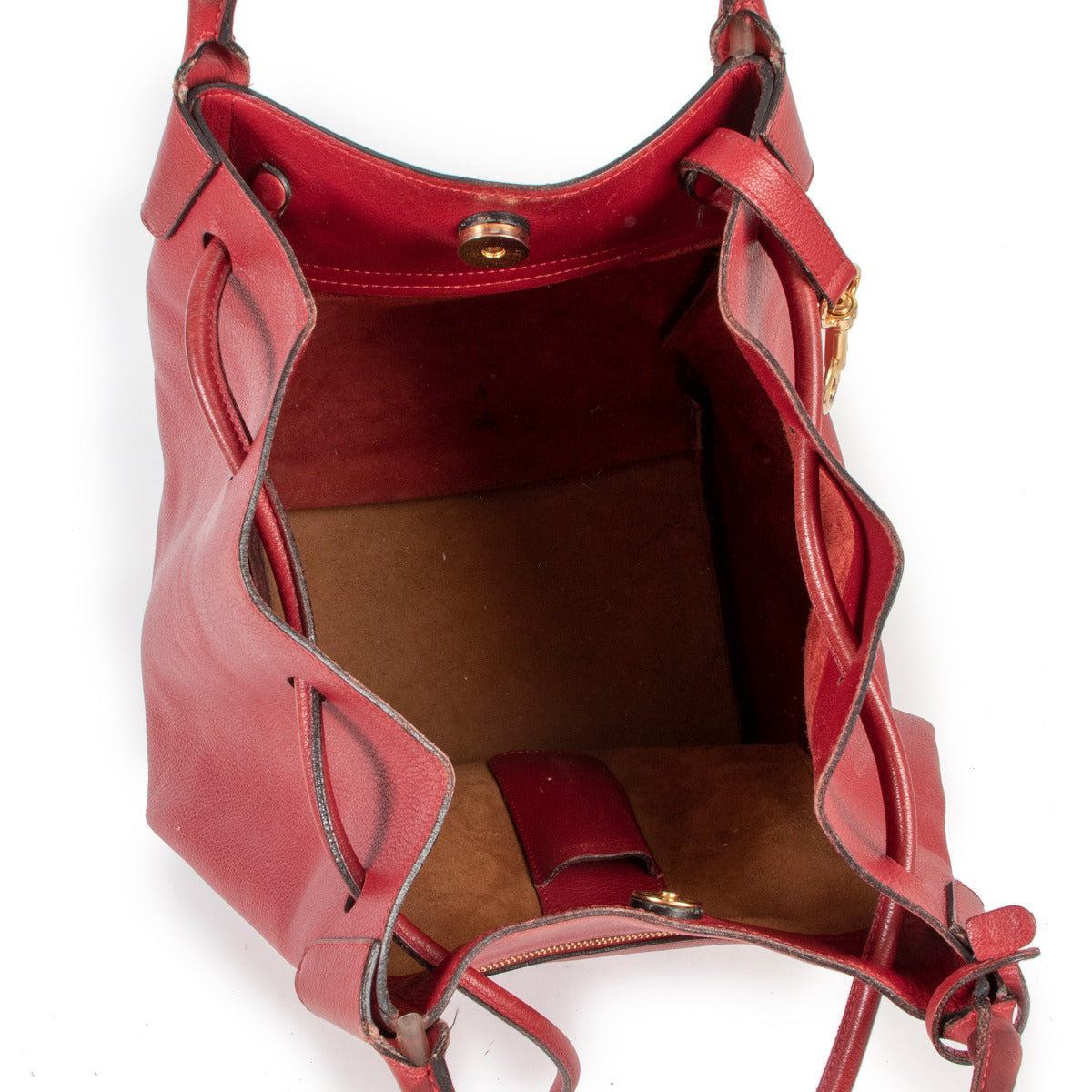 Delvaux Rode Bucket Schoudertas