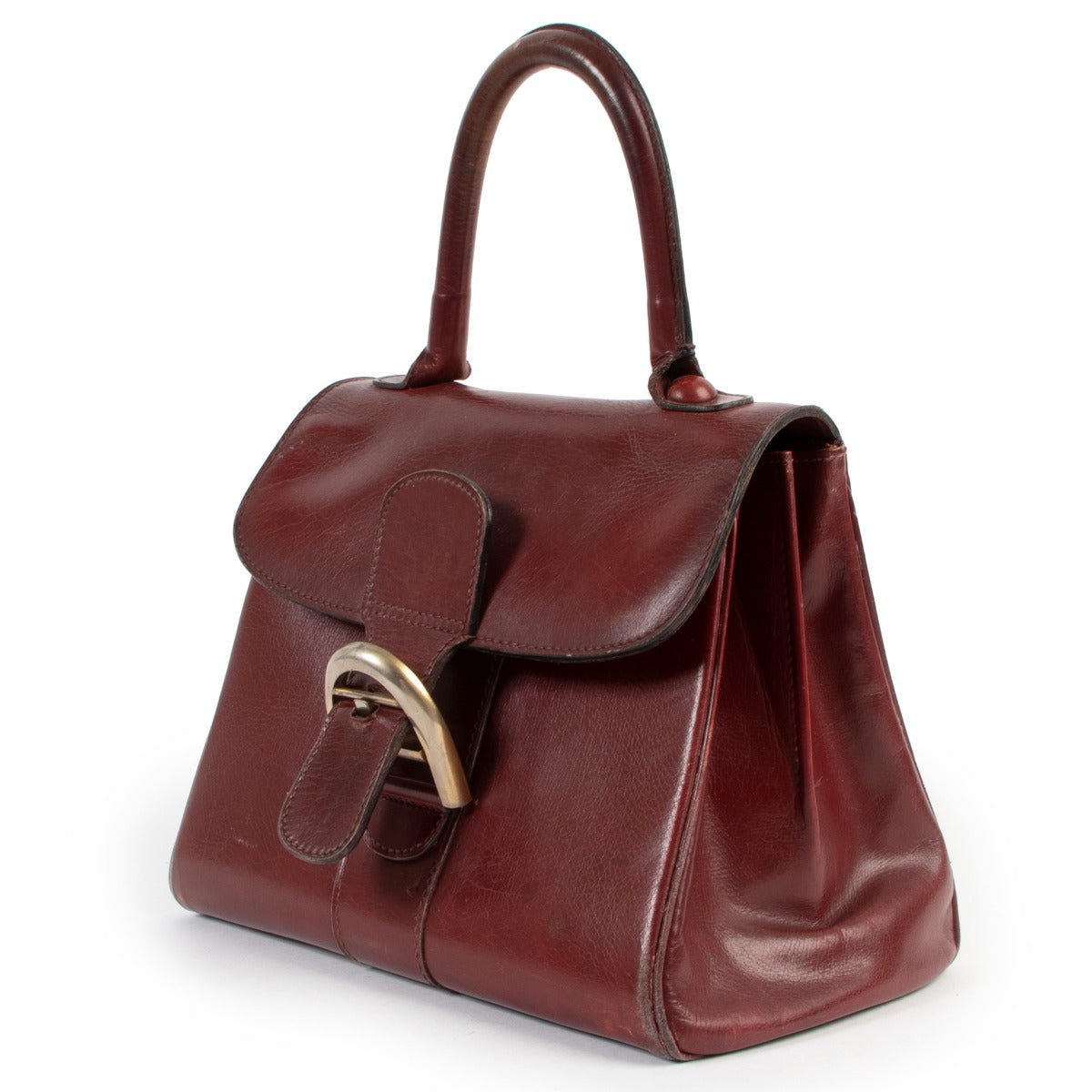 shop online at Labellov for 100% authentic vintage Delvaux Burgundy Brillant