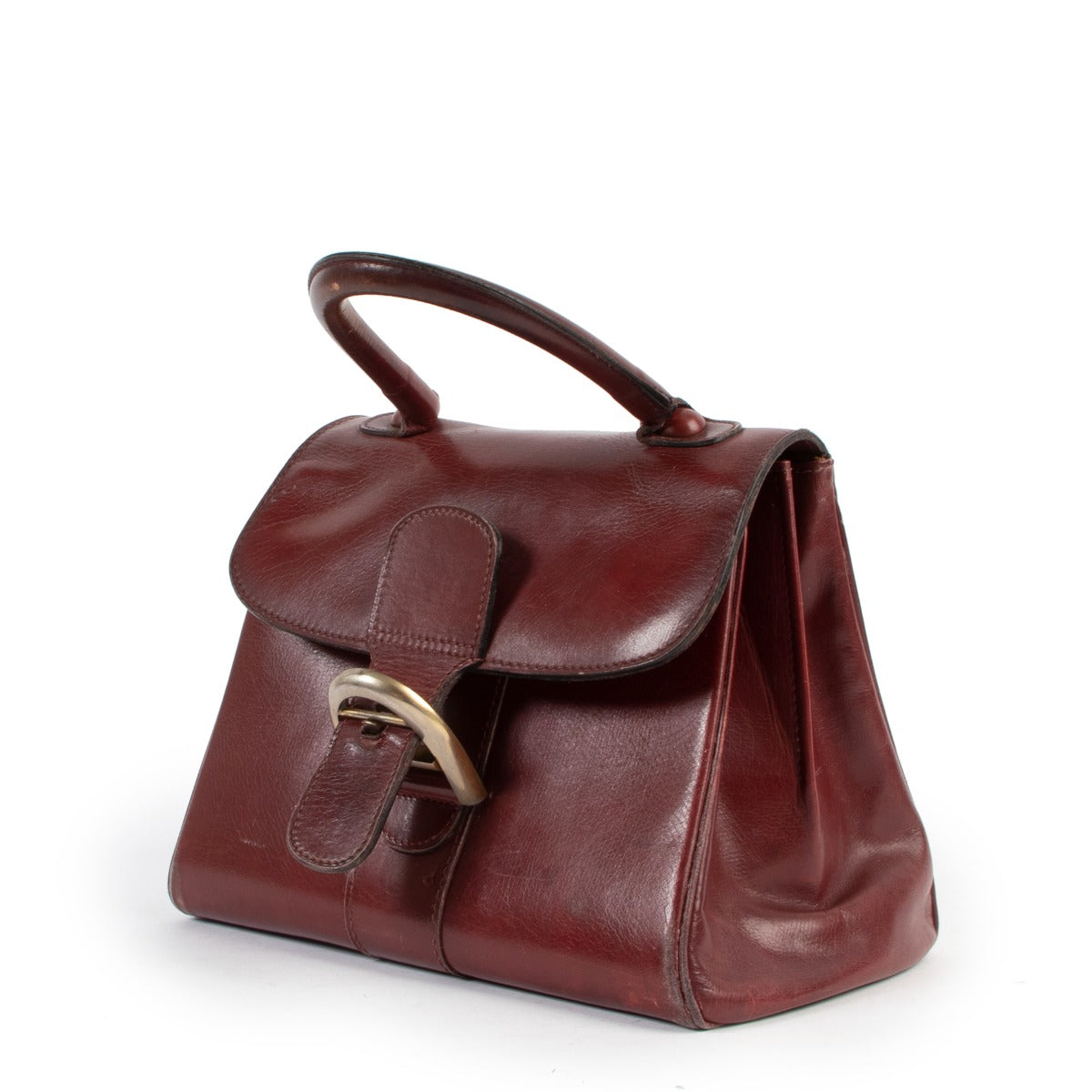 shop online at Labellov for 100% authentic vintage Delvaux Burgundy Brillant
