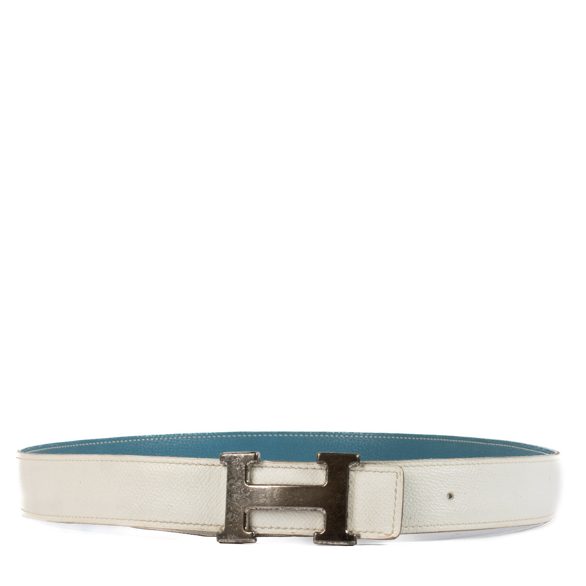 Hermès Blue and White Constance H Belt - size 100