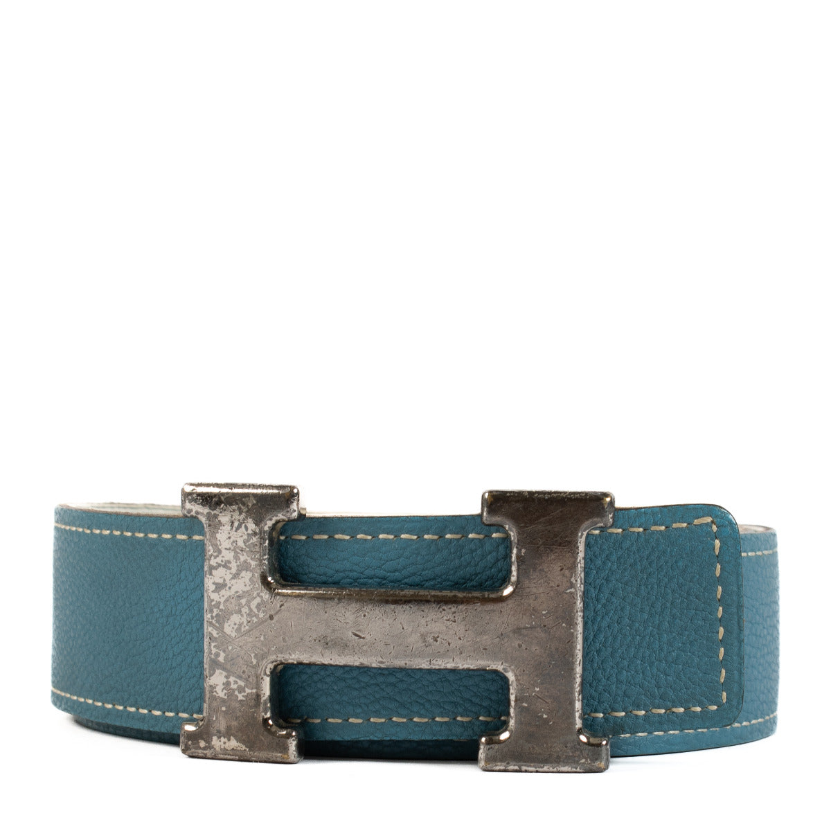 Hermès Blue and White Constance H Belt - size 100