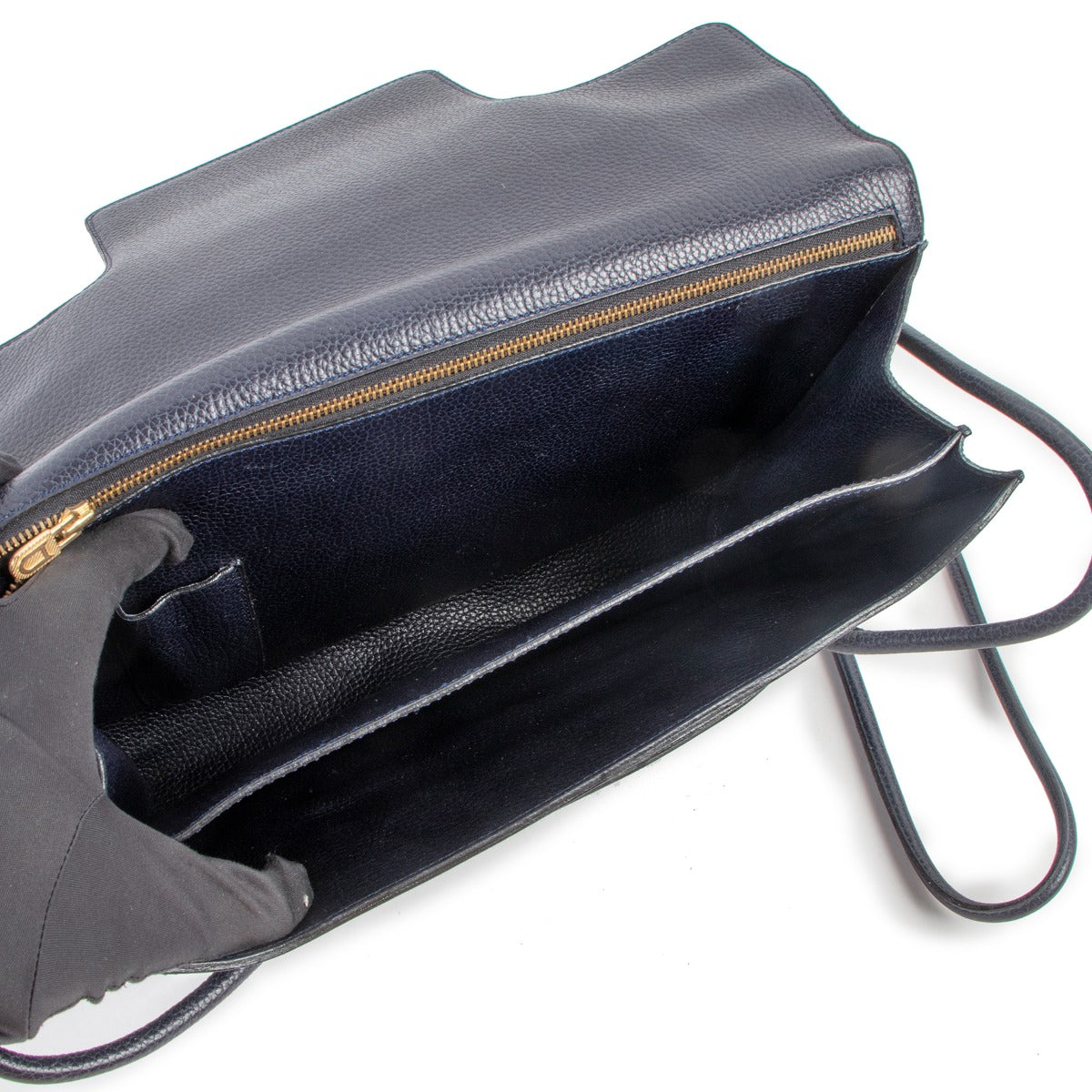 Second hand authentic vintage Delvaux Marine Blue Leather Shoulder Bag at Labellov