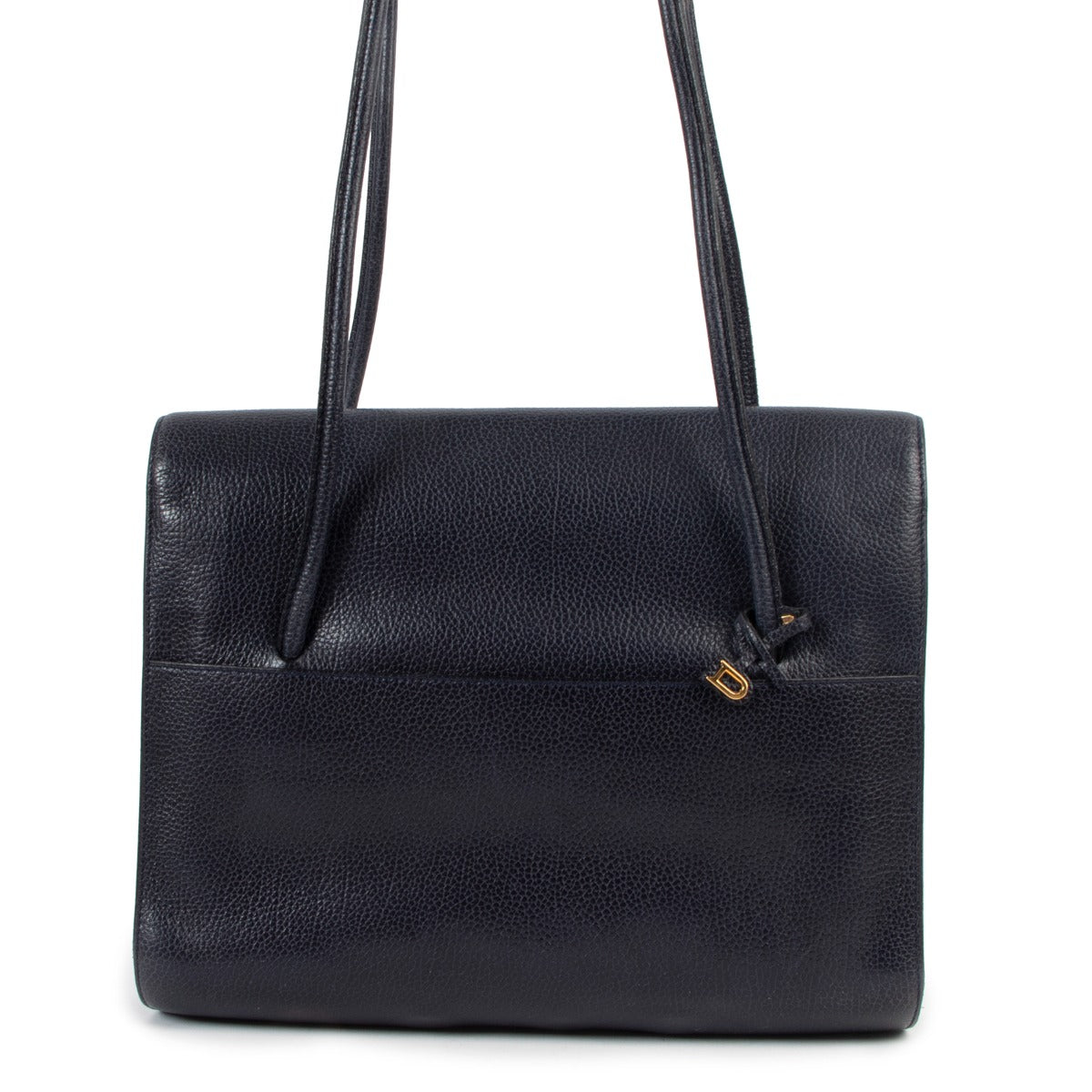 Second hand authentic vintage Delvaux Marine Blue Leather Shoulder Bag at Labellov
