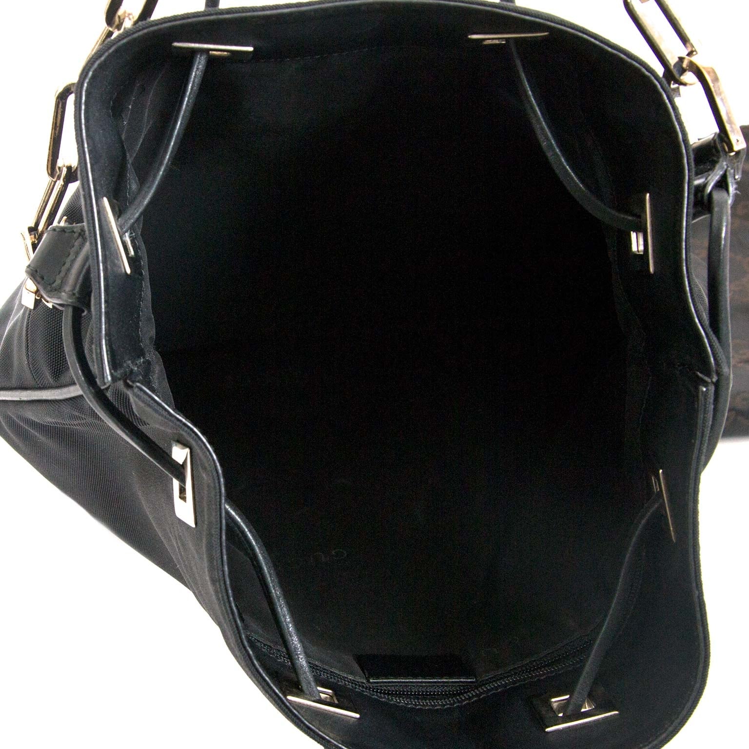 gucci black fabric metal chain shopper now for sale at labellov vintage fashion webshop belgium