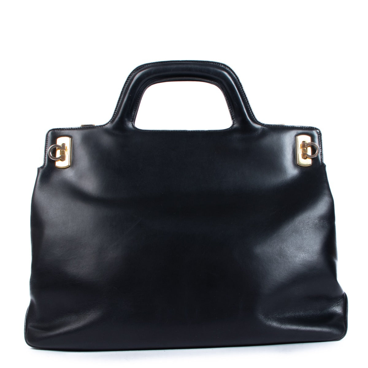 Ferragamo Vintage Black Wanda Top Handle Bag