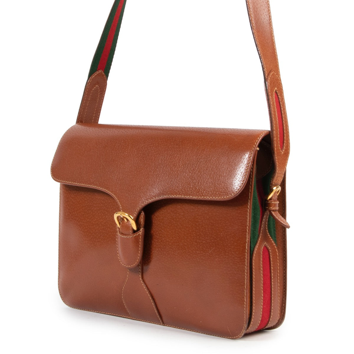 Acheter en ligne un authentique sac à bandoulière Gucci en cuir brun