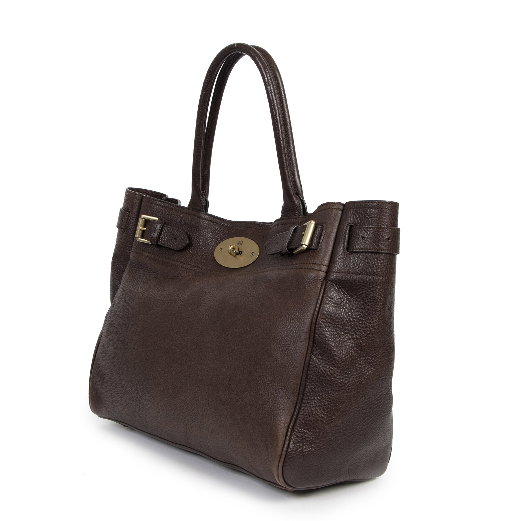 Authentieke Tweedehands Mulberry Dark Brown Bayswater Tote Bag juiste prijs veilig online shoppen luxe merken webshop winkelen Antwerpen België mode fashion