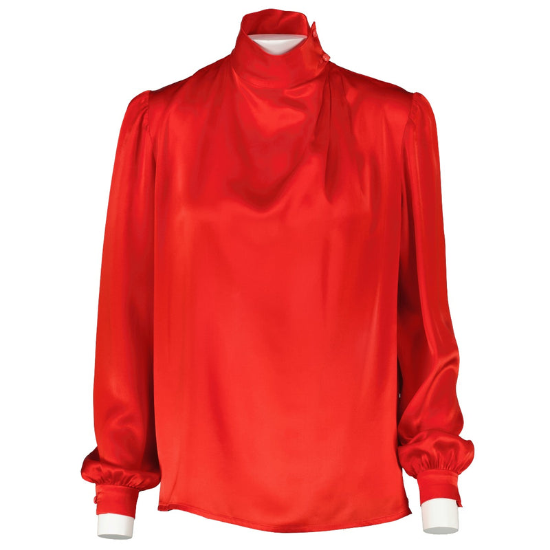 shop 100% authentic second hand Valentino Red Silk Blouse - Size IT 40 on Labellov.com