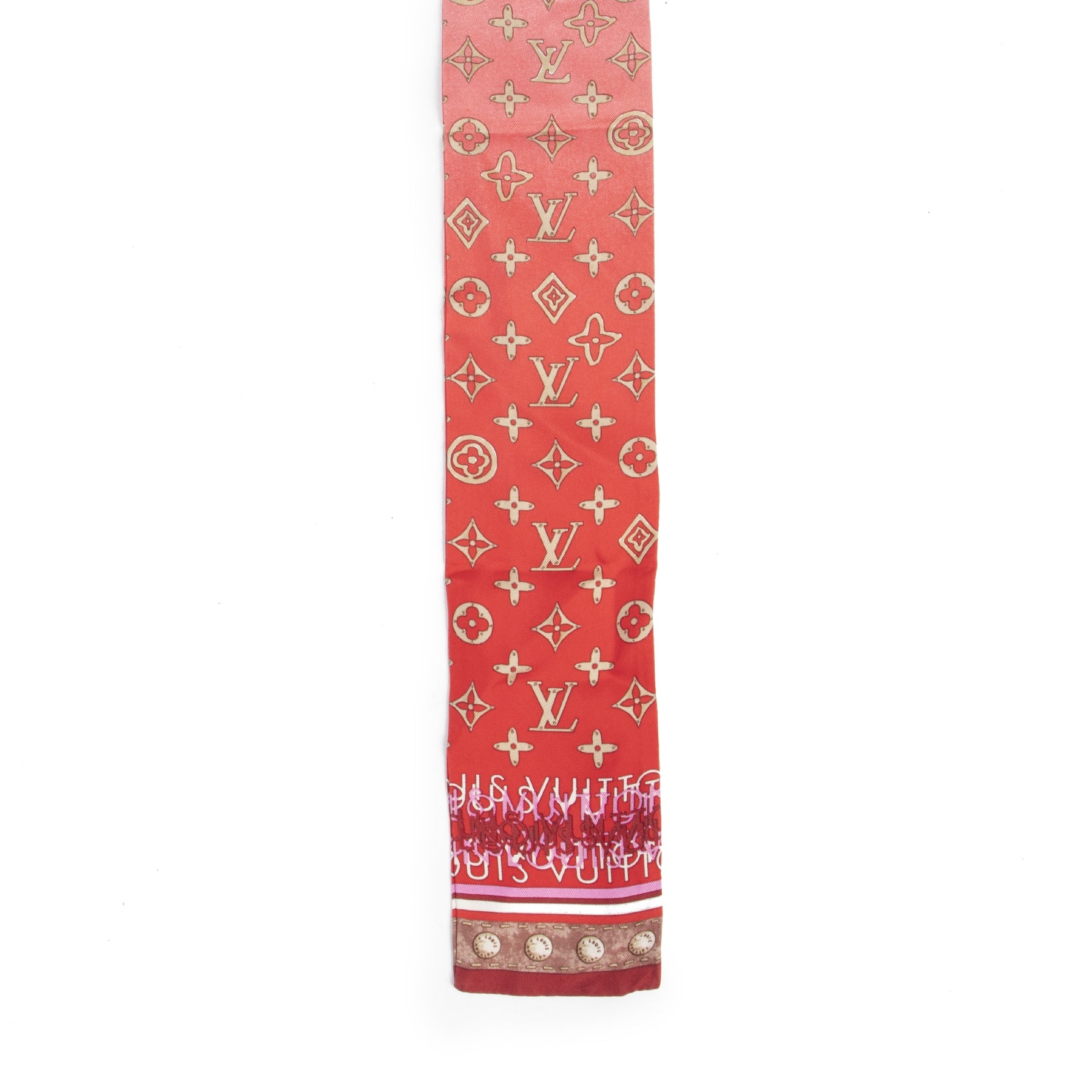 Louis Vuitton Pink Ombre Silk Monogram Map Bandeau