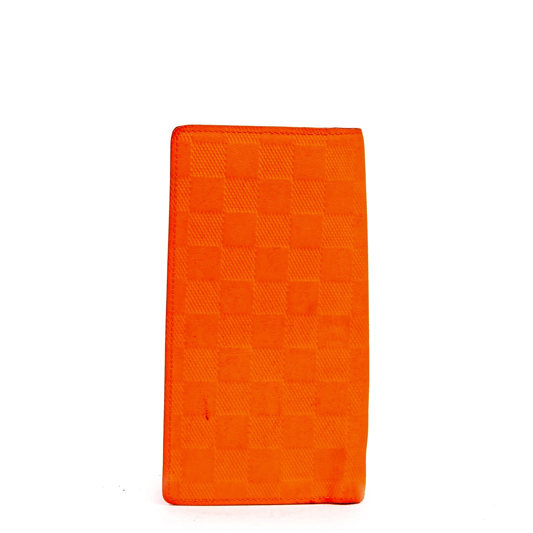 Authentieke Tweedehands Louis Vuitton Magma Orange Brazza Damier Infini Leather Wallet