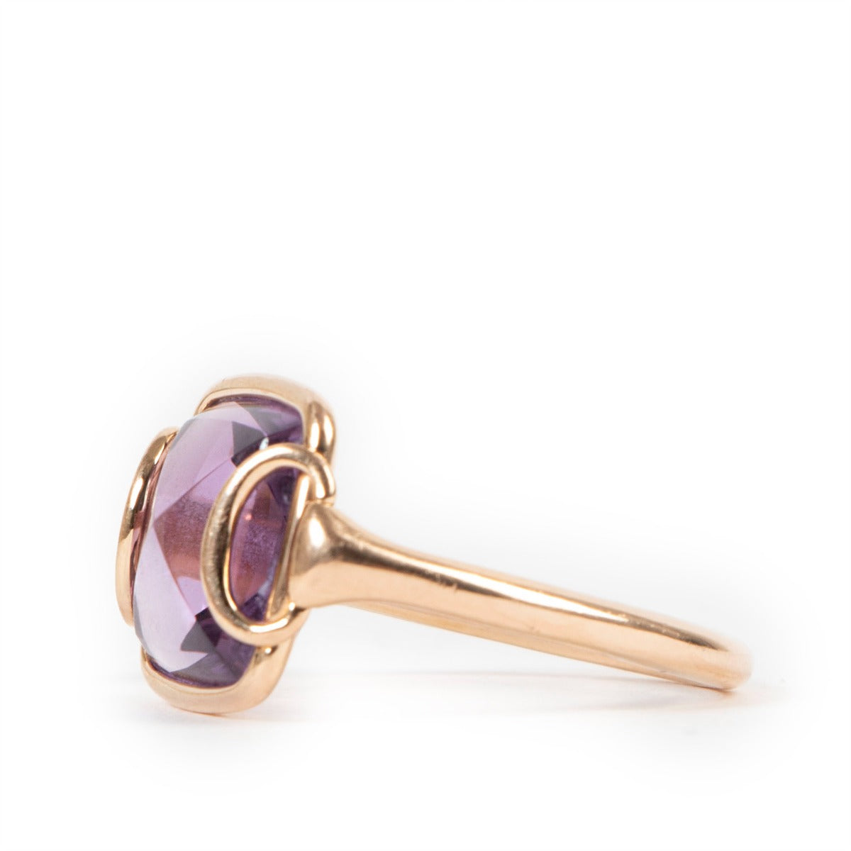Authentic second hand Hermès Nausicaa Amethyst Rose Gold Ring at Labellov