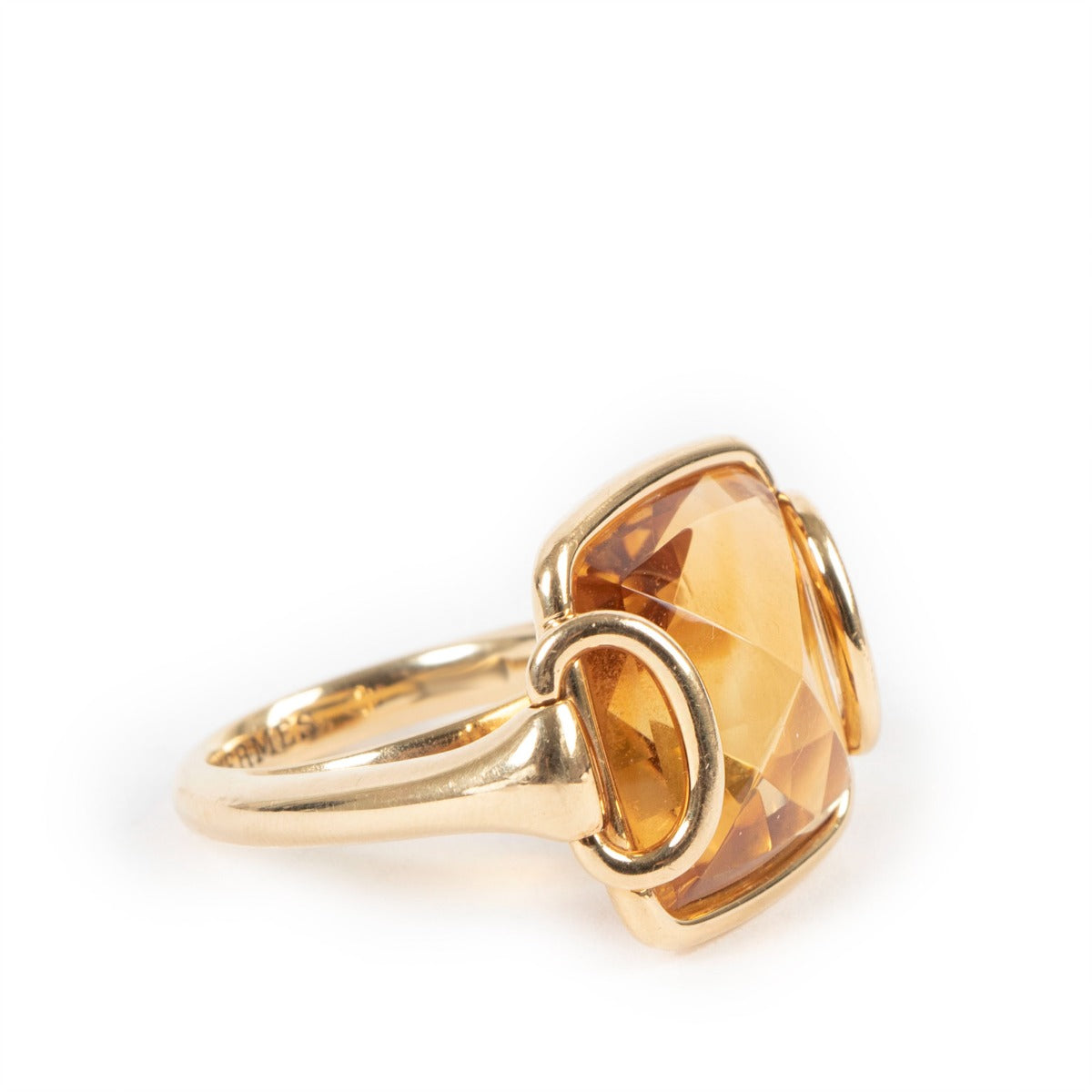 Second hand vintage Hermès Nausicaa Citrine Gold Ring at Labellov.com