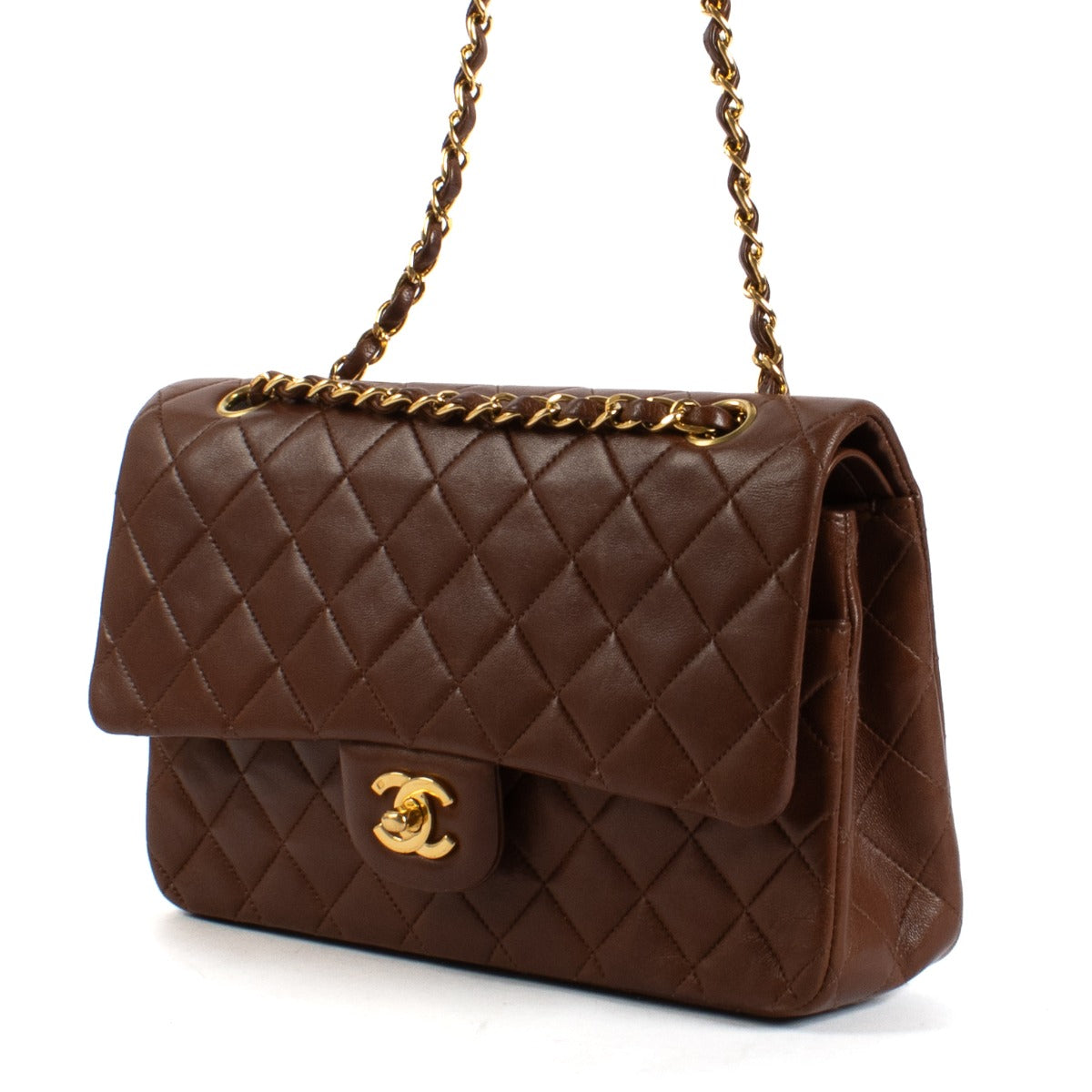 Chanel Vintage Chestnut Lambskin Medium Classic Flap Bag