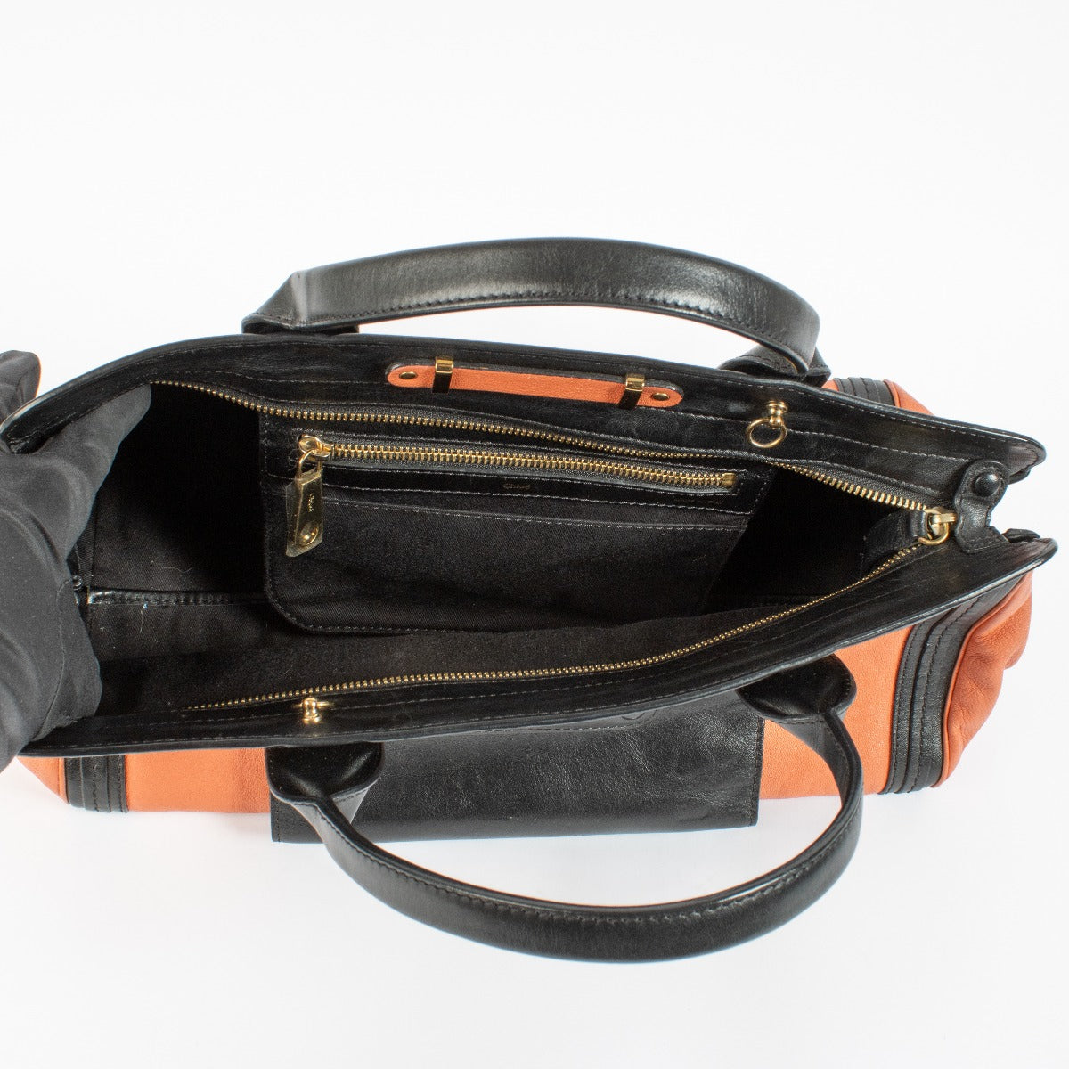 Chloé Salmon/Zwart Geitenleer Medium Alice Satchel