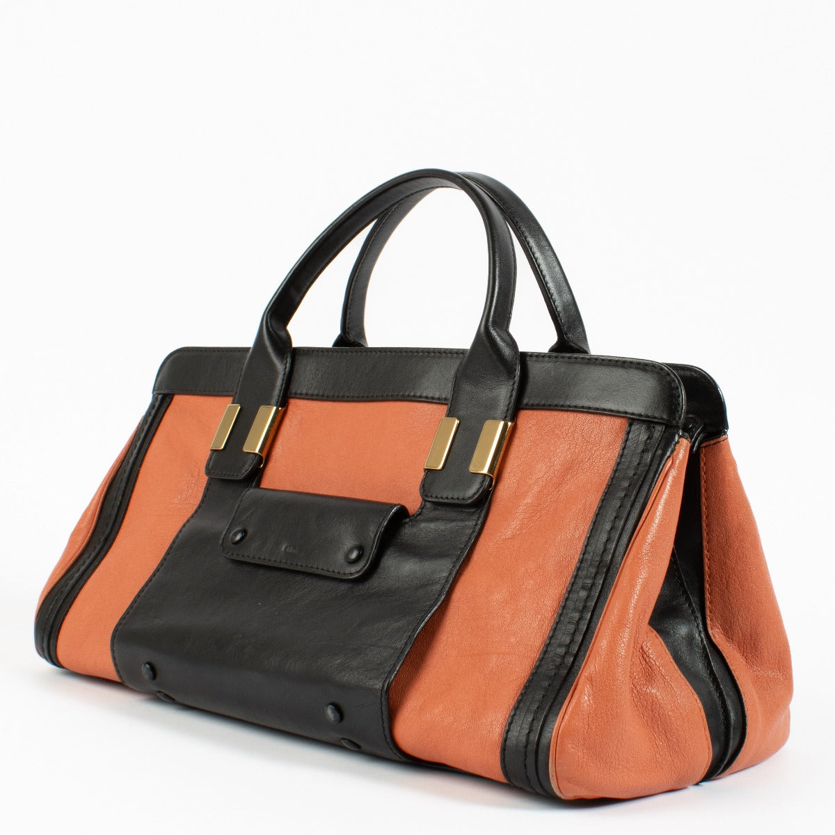 Chloé Salmon/Zwart Geitenleer Medium Alice Satchel