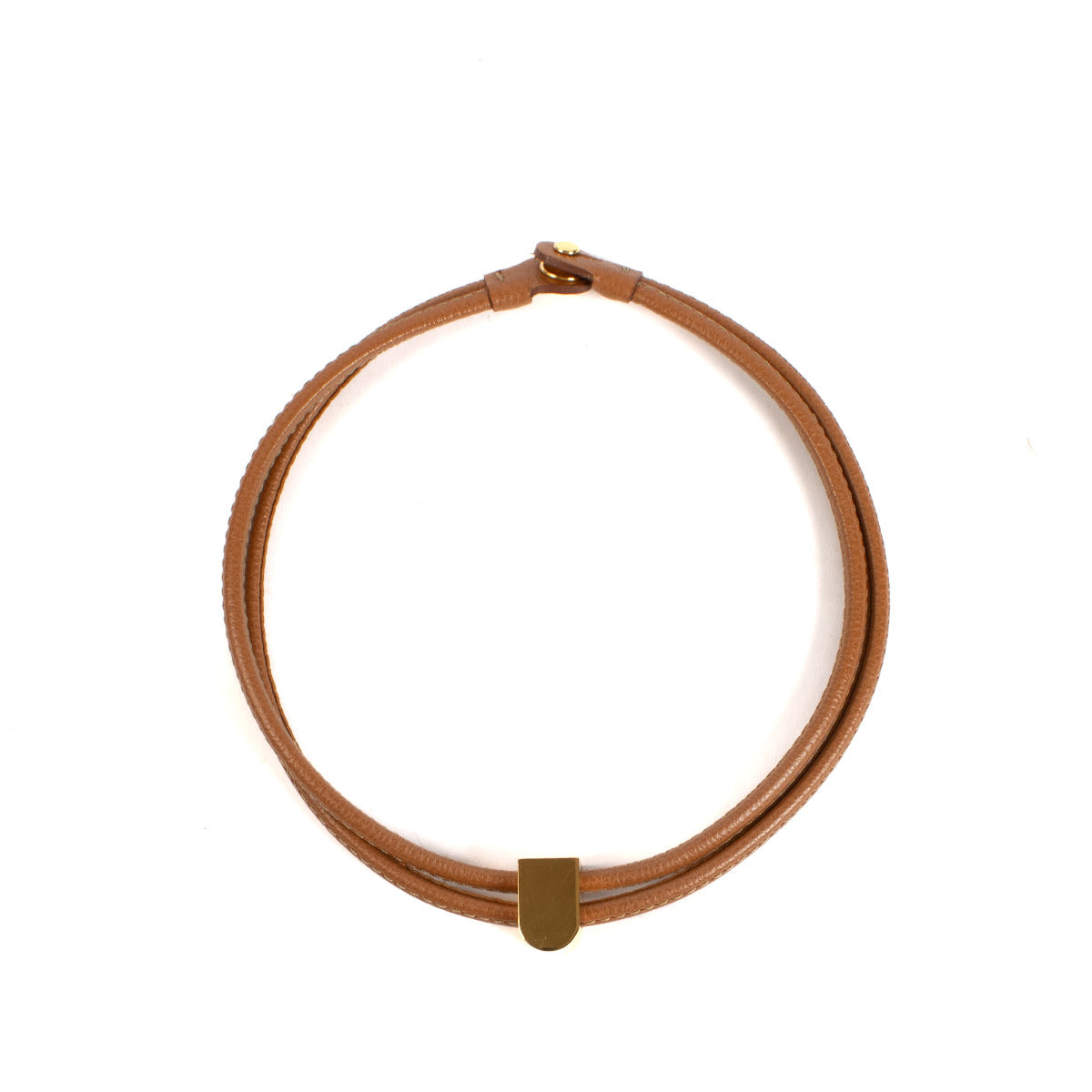Delvaux D Leather Necklace and Bracelet Set