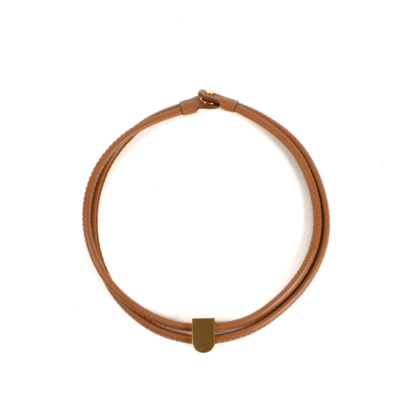 Delvaux D Leather Necklace and Bracelet Set