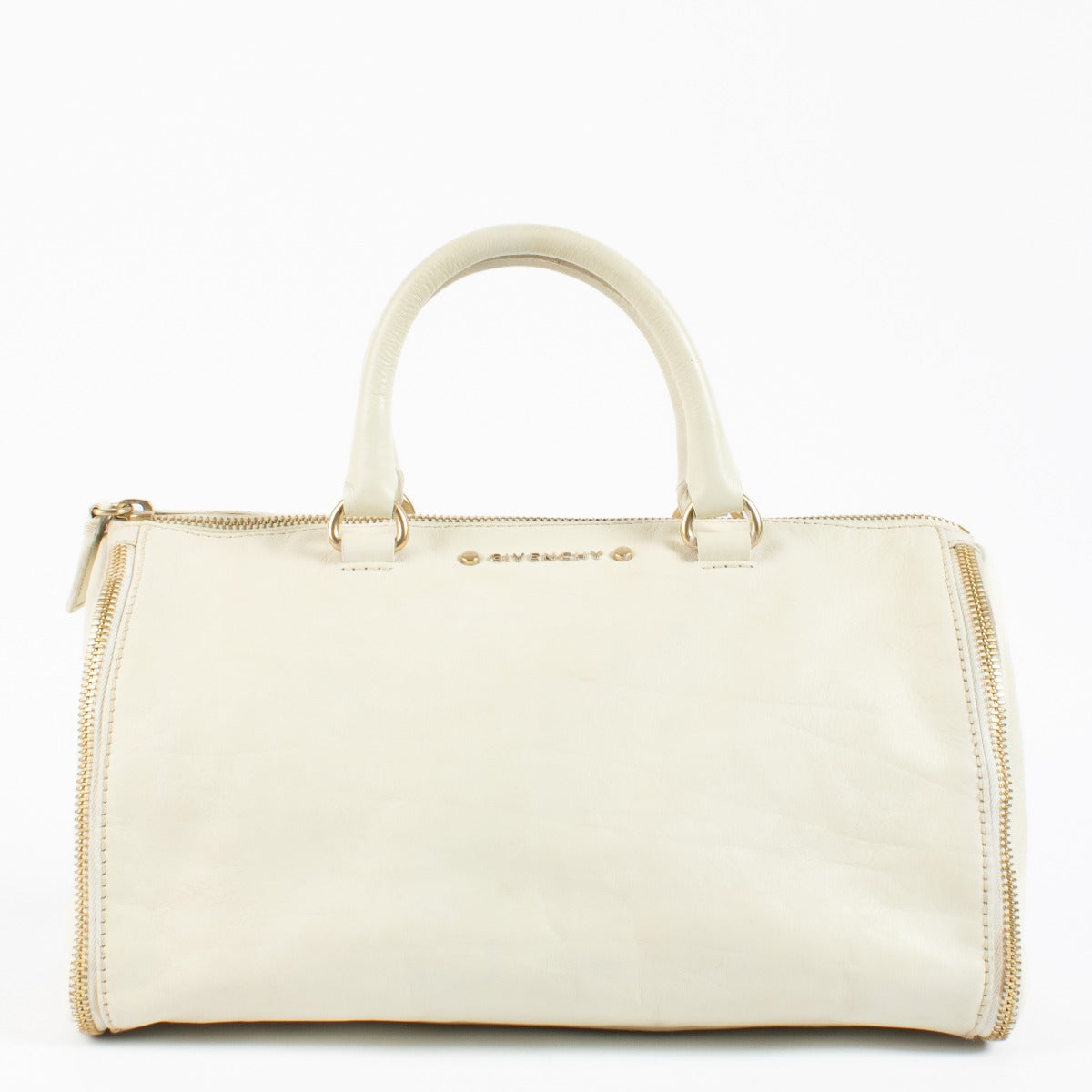 Givenchy Cream Leather Boston Bag